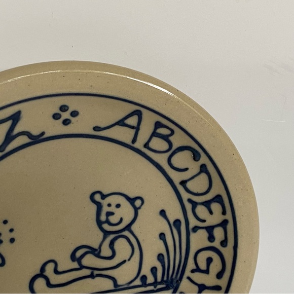 Baby Plate Child’s Alphabet Cornish Hill Pottery NH Vintage 1988 Hand Made EUC - Picture 16 of 16